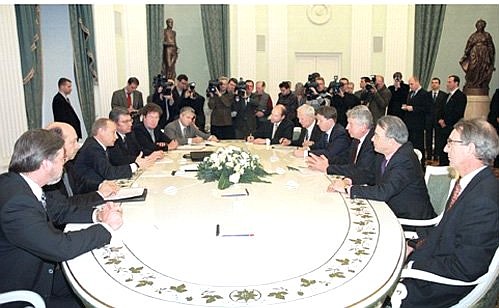 President Putin meeting with Prime Minister Wim Kok of the Netherlands.