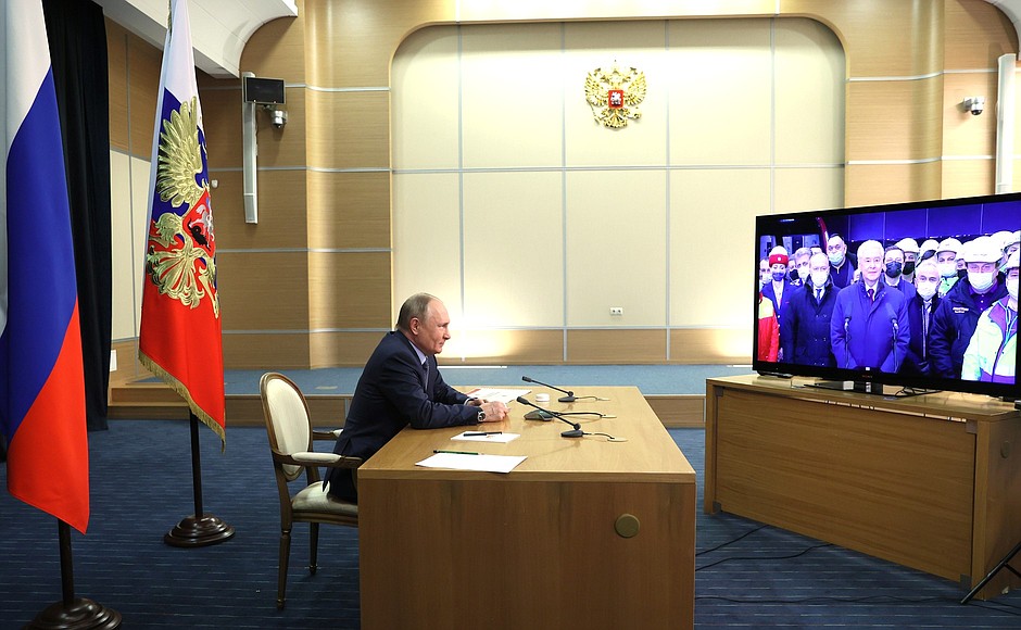 The ceremony for launching passenger service on the new section of the Moscow Metro’s Big Circle Line (via videoconference).