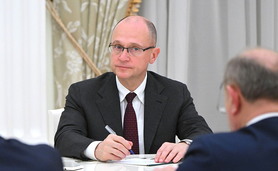 First Deputy Chief of Staff of the Presidential Executive Office Sergei Kiriyenko at the meeting with leaders of the political parties represented in the State Duma.
