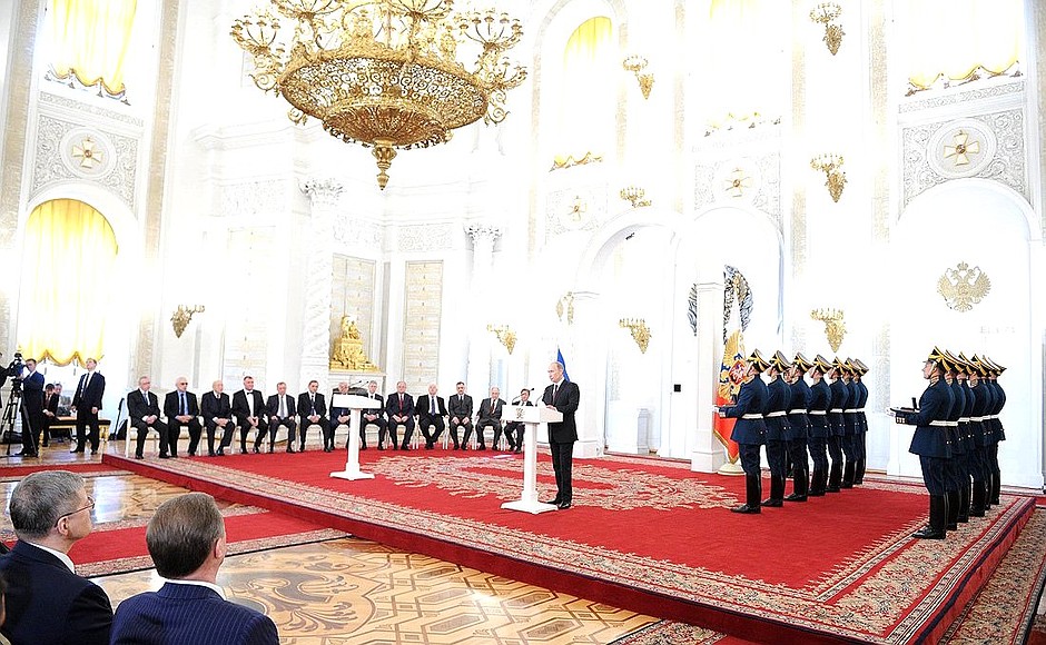 Ceremony for presenting the 2012 Russian Federation National Awards.
