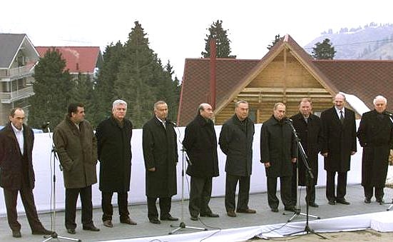 Joint news conference by CIS heads of state after an informal summit at the Chimbulak mountain ski resort in the Trans-Ili Alatau.