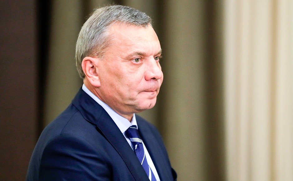 Deputy Prime Minister Yury Borisov before the meeting with Defence Ministry leadership and defence industry heads.