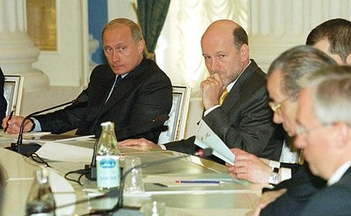 President Putin meeting with representatives of the Russian Union of Industrialists and Entrepreneurs.