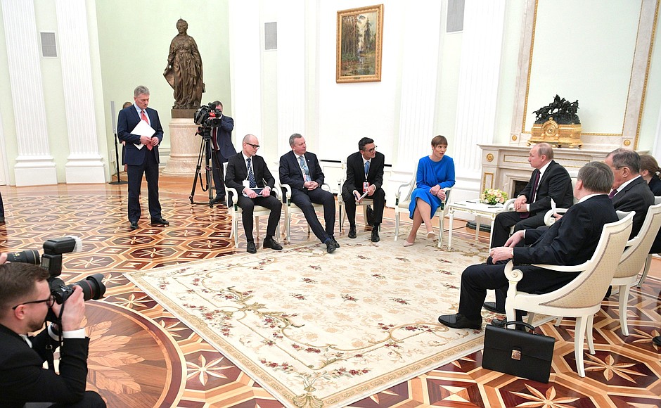 На встрече с Президентом Эстонской Республики Керсти Кальюлайд.