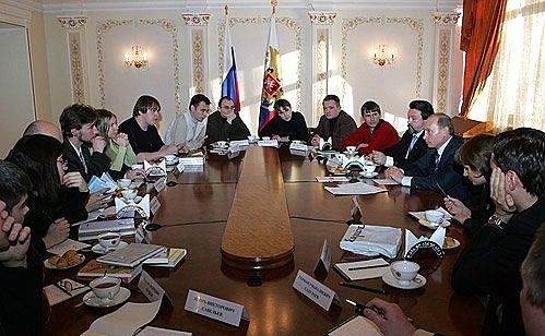 Meeting with young Russian writers, playwrights and poets.