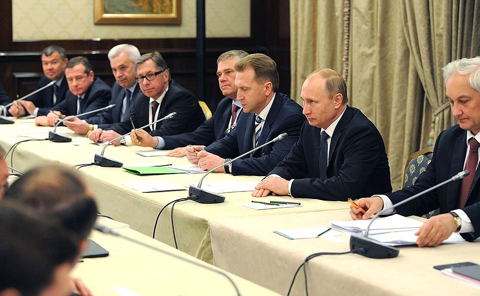 Meeting with board members of the Russian Union of Industrialists and Entrepreneurs.