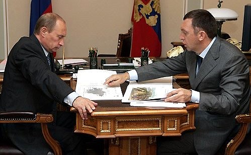 Meeting with Chairman of the Supervisory Board of Base Element and Chairman of the Board of Directors of RUSAL Oleg Deripaska.