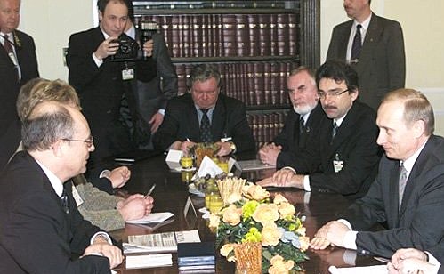 President Putin meeting Polish Sejm Speaker Marek Borowski.