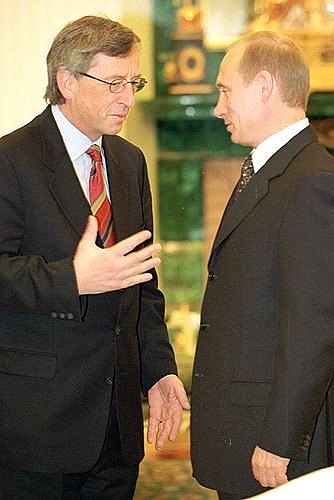 President Putin with Luxembourg\'s Prime Minister Jean-Claude Juncker.