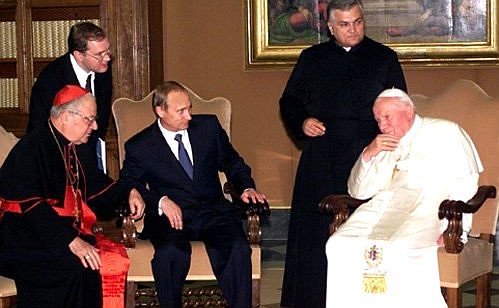A meeting with Pope John Paul II.