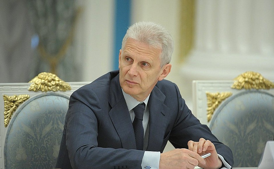 Presidential Aide Andrei Fursenko at a meeting of the Council for Science and Education.