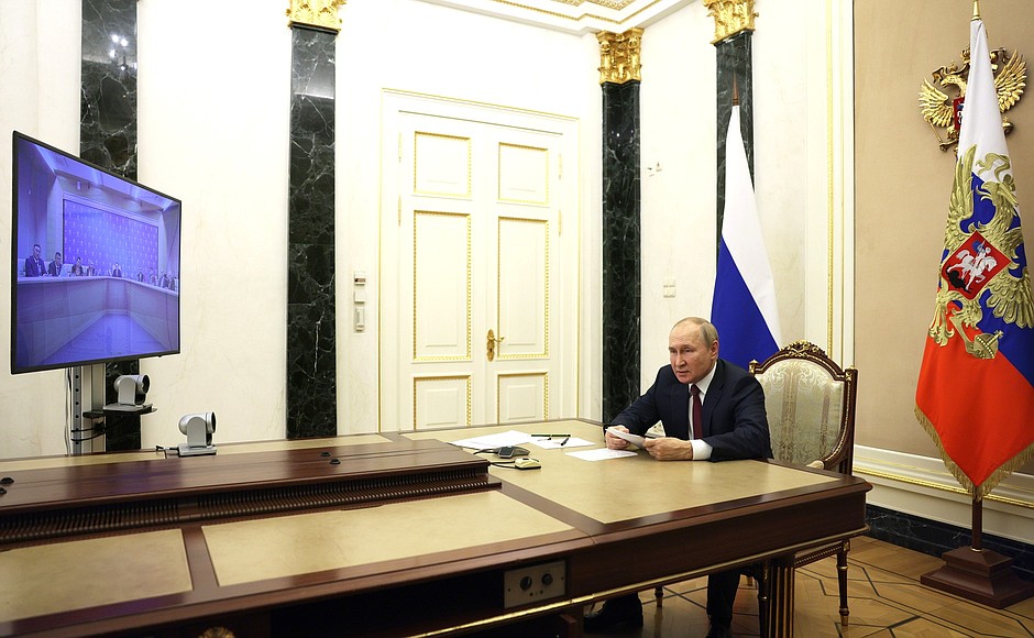 Meeting with the heads of security agencies and intelligence services of the CIS countries (via videoconference).