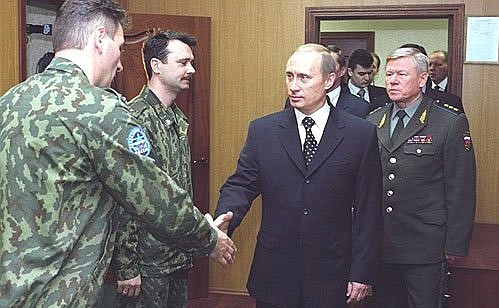 President Putin visiting the Space Forces headquarters.