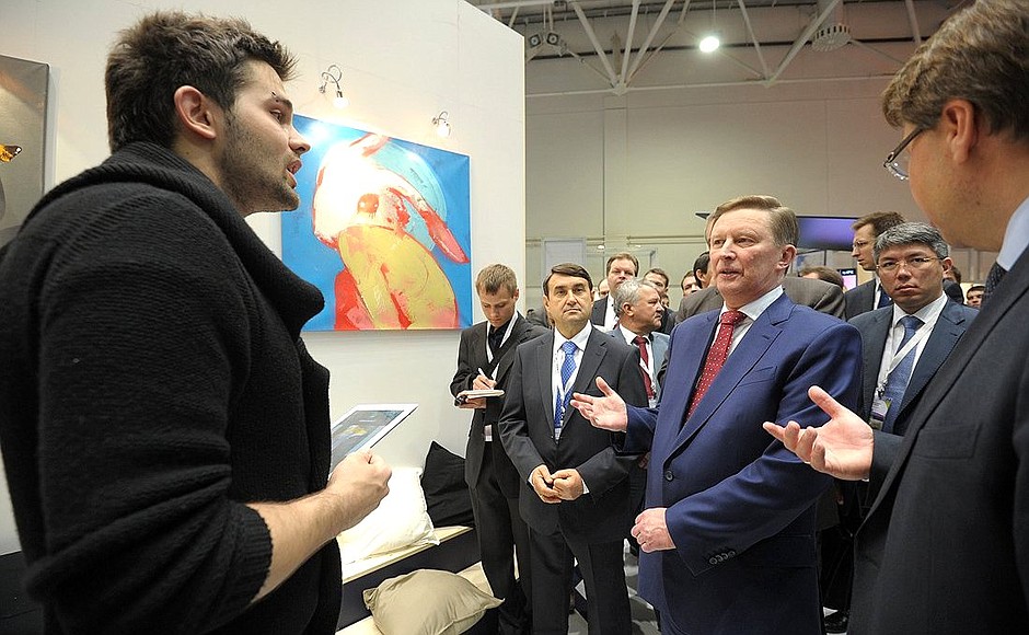 Chief of Staff of the Presidential Executive Office Sergei Ivanov at the NAVITECH-2014 exhibition.