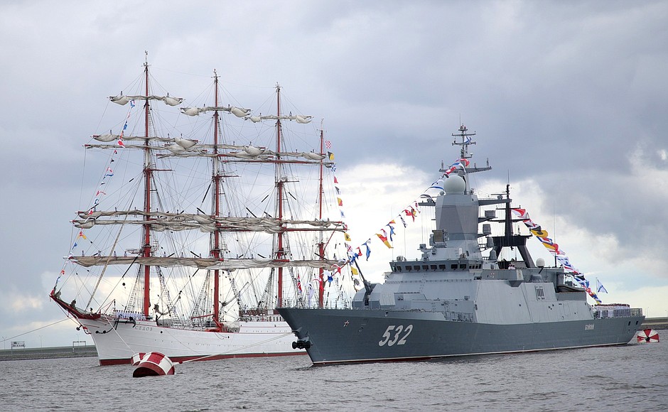 At the Kronstadt Yard before the central part of the Main Naval Parade.
