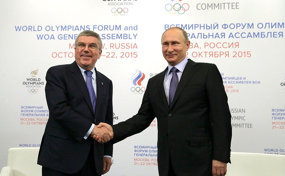 With IOC President Thomas Bach.