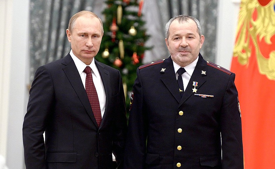 Hero of the Russian Federation title is conferred on Police Major Abubakar Kostoyev.