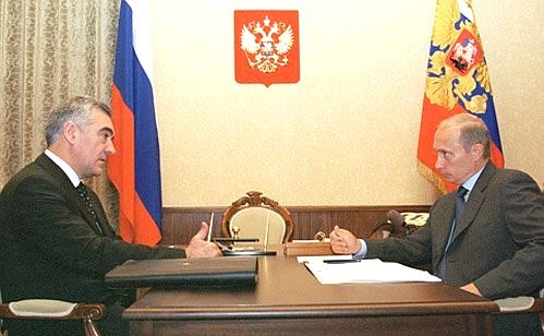 President Putin with President of Ingushetia Murat Zyazikov.
