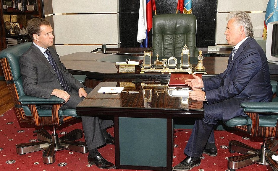With Saratov Region Governor Pavel Ipatov.