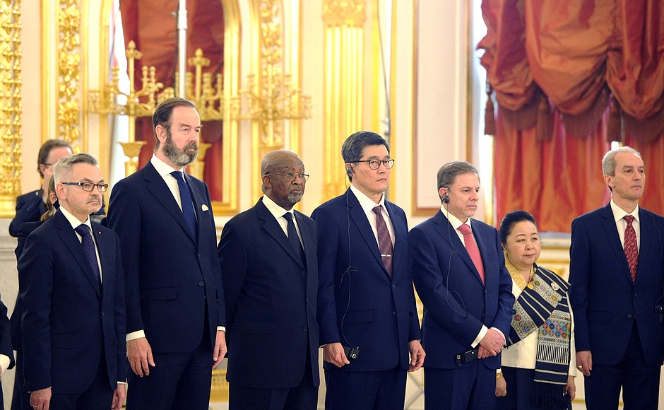 During the presentation of foreign ambassadors’ letters of credence.