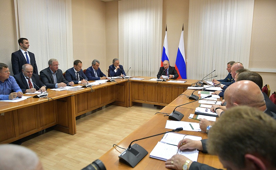 Meeting on provision of housing for Irkutsk Region residents affected by flash floods.