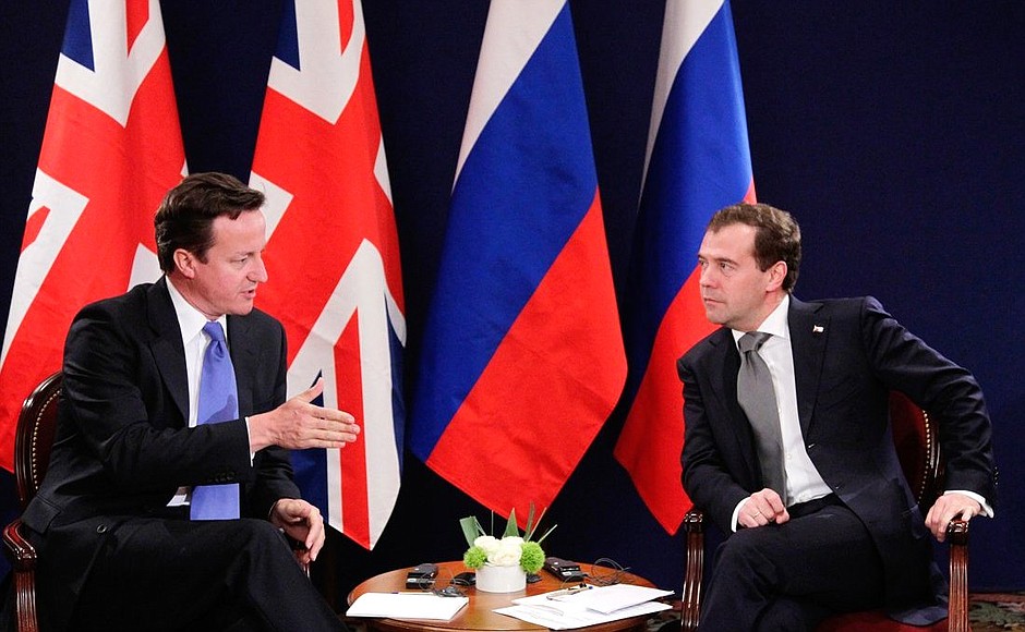 With British Prime Minister David Cameron.