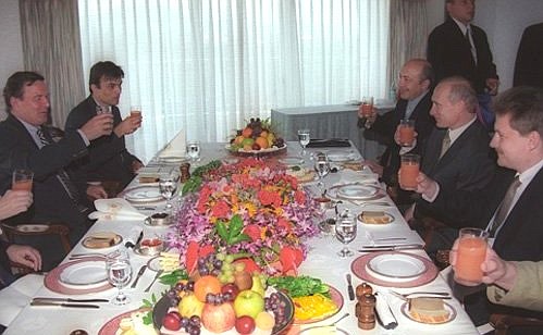 Working lunch with German Federal Chancellor Gerhard Schroeder.