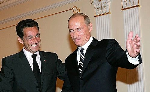 With the President of France, Nicolas Sarkozy.