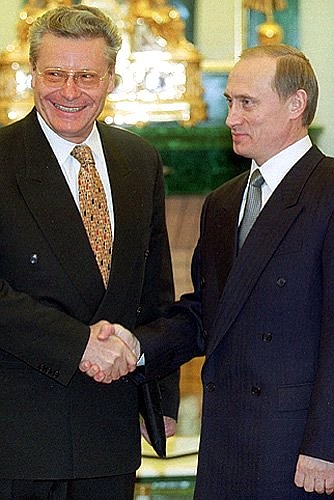 With Moldovan President Petru Lucinschi.
