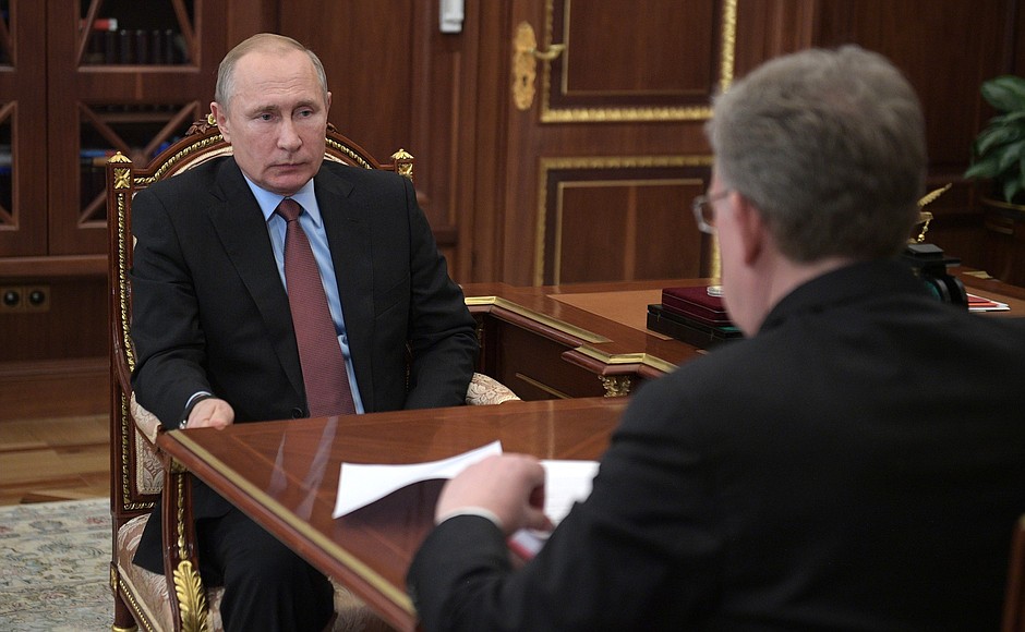 At the meeting with Accounts Chamber Chairman Alexei Kudrin.