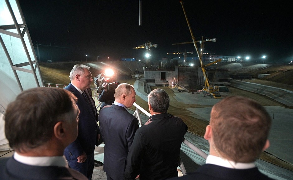 During a visit to Vostochny Space Launch Centre.