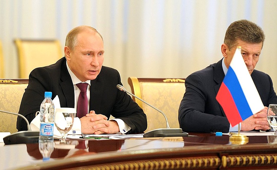 During Russian-Uzbekistani talks. On the right – Deputy Prime Minister Dmitry Kozak.