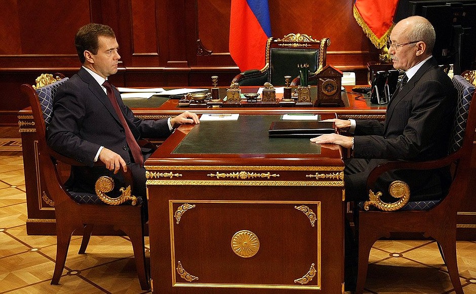 С Президентом Башкирии Рустэмом Хамитовым.