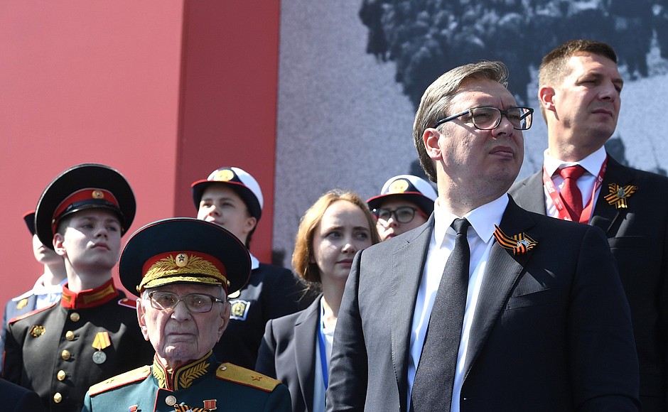 President of Serbia Aleksandar Vucic at the military parade to mark the 75th anniversary of Victory in the Great Patriotic War.