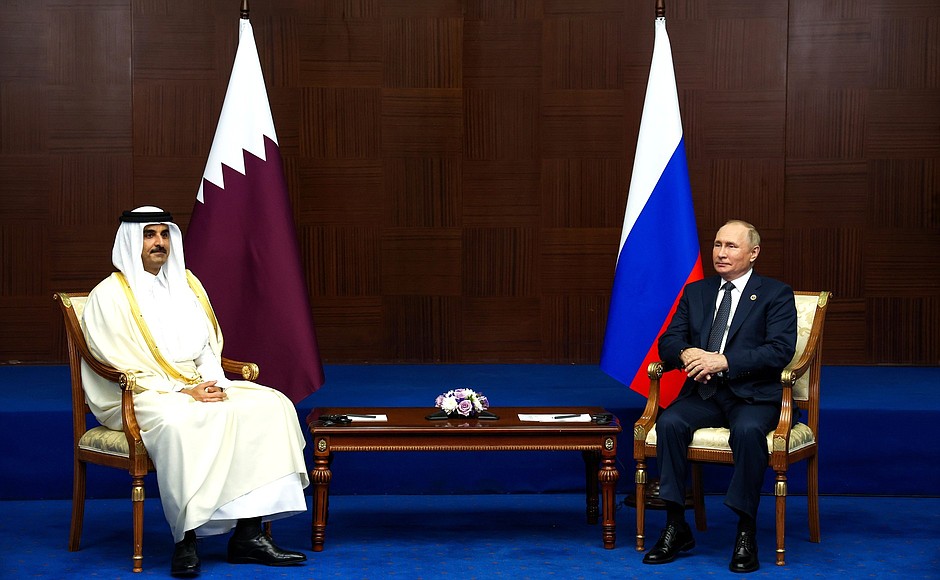 With Emir of Qatar Sheikh Tamim bin Hamad Al Thani.