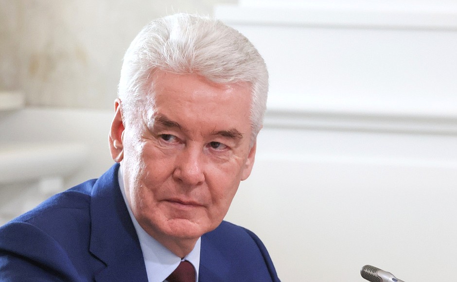 Moscow Mayor Sergei Sobyanin during a meeting on development of river navigation.