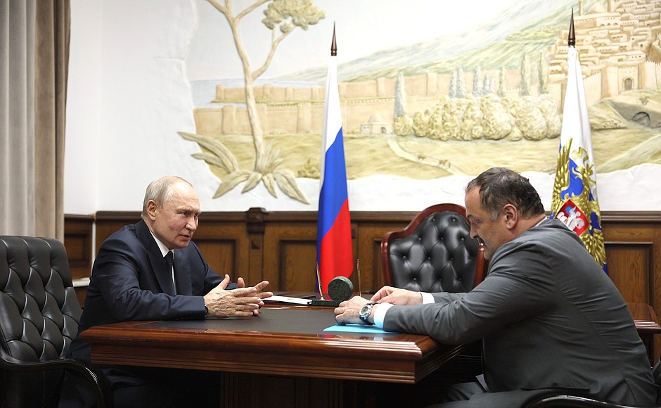 With Head of the Republic of Dagestan Sergei Melikov.