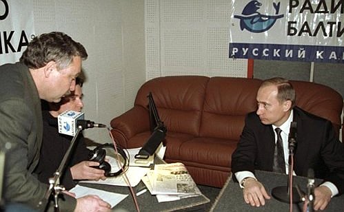 In a live cast of the Baltika Radio Station.