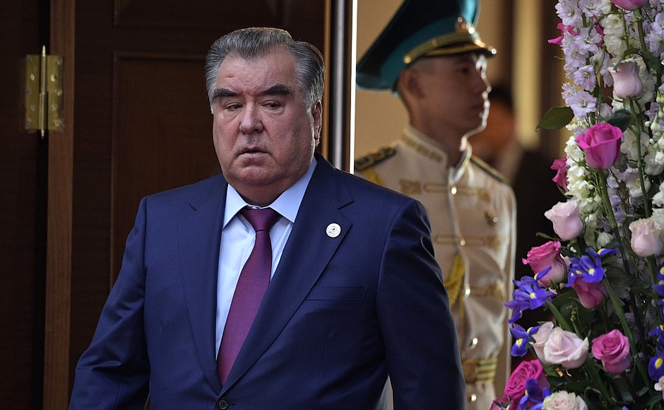 President of Tajikistan Emomali Rahmon. Ahead of the Supreme Eurasian Economic Council expanded meeting.