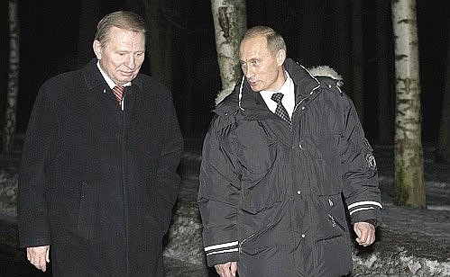Прогулка с Президентом Украины Леонидом Кучмой.
