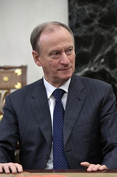 Before a meeting with permanent members of the Security Council. Security Council Secretary Nikolai Patrushev.