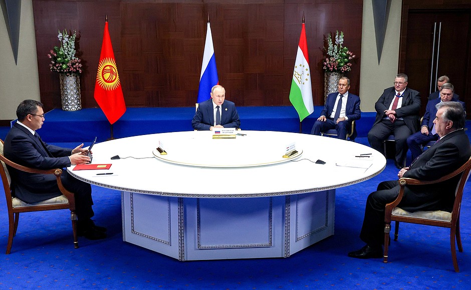 Meeting with President of Kyrgyzstan Sadyr Japarov and President of Tajikistan Emomali Rahmon.