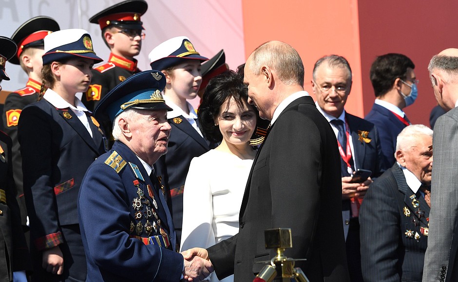Before the military parade to mark the 75th anniversary of Victory in the Great Patriotic War.