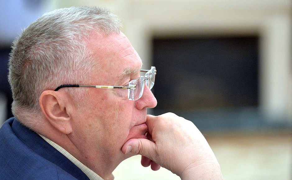 Leader of the Liberal Democratic Party of Russia faction in the State Duma and Chairman of the Liberal Democratic Party Vladimir Zhirinovsky before the meeting with leaders of parliamentary parties.