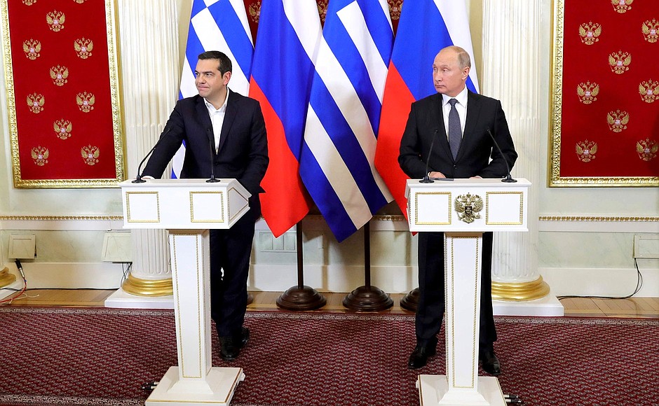 Joint news conference with Prime Minister of Greece Alexis Tsipras.