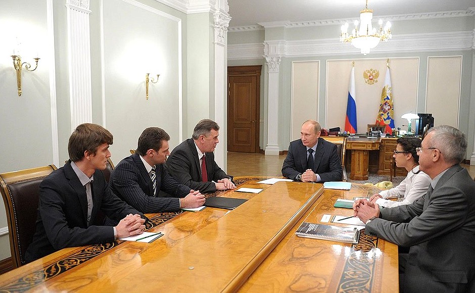 Meeting with Governor of Yaroslavl Region Sergei Yastrebov and residents of the region.