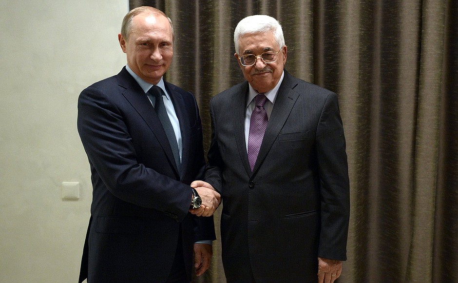 With President of the State of Palestine Mahmoud Abbas.