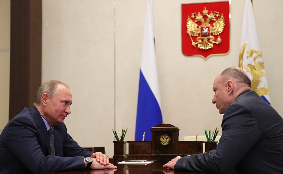 Встреча с президентом, председателем правления ГМК «Норильский никель» Владимиром Потаниным.