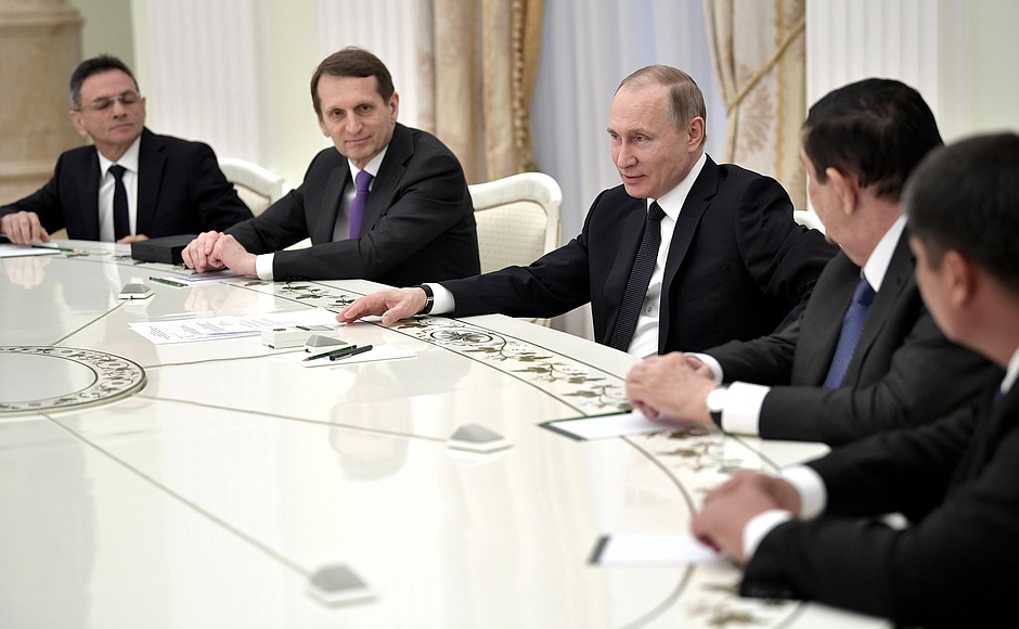 Meeting with heads of CIS member countries’ security and intelligence agencies.