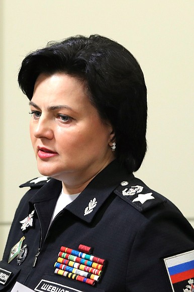 Deputy Defence Minister Tatyana Shevtsova before the meeting with Defence Ministry leadership and defence industry heads.